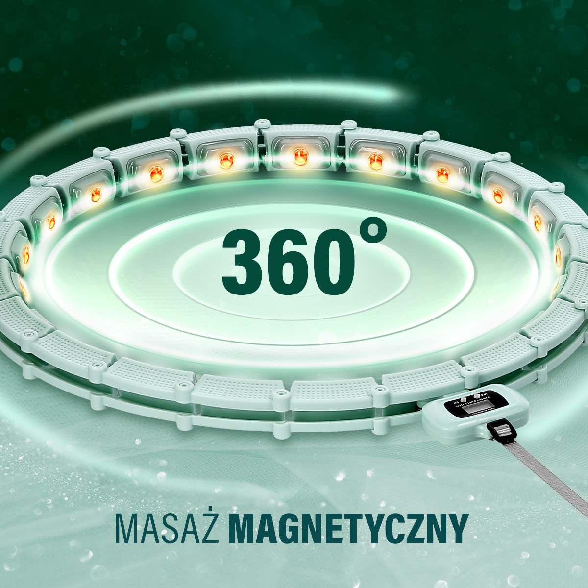 Sada masážní hula hoop HMS HHM14 se závažím a počítadlem a zeštíhlujícího pásu BR163 zelená - Obrázek 7