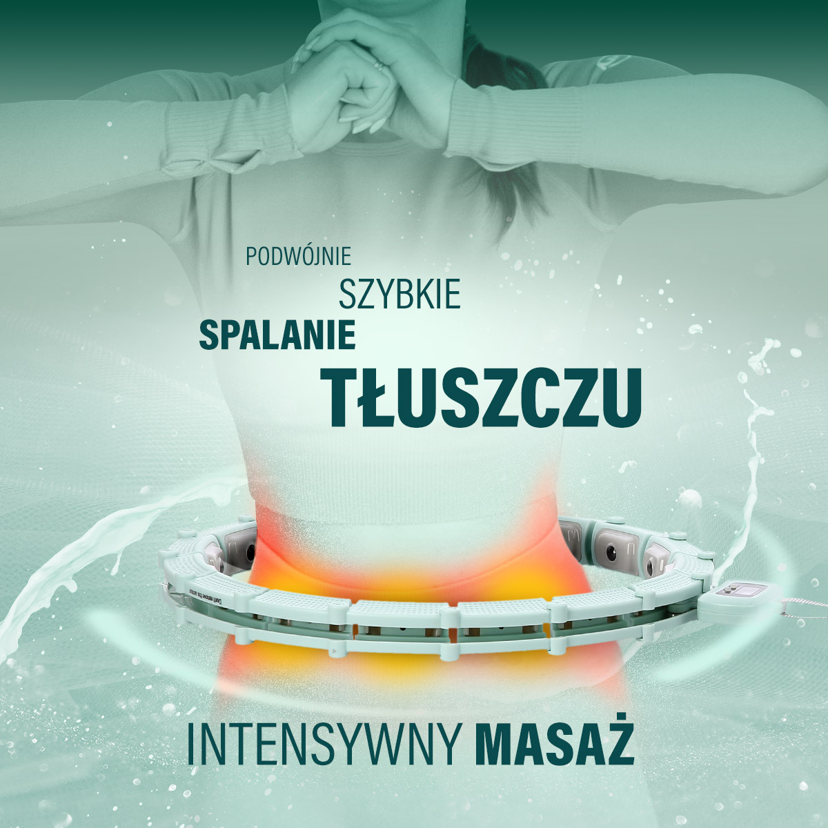 Sada masážní hula hoop HMS HHM14 se závažím a počítadlem a zeštíhlujícího pásu BR163 zelená - Obrázek 9