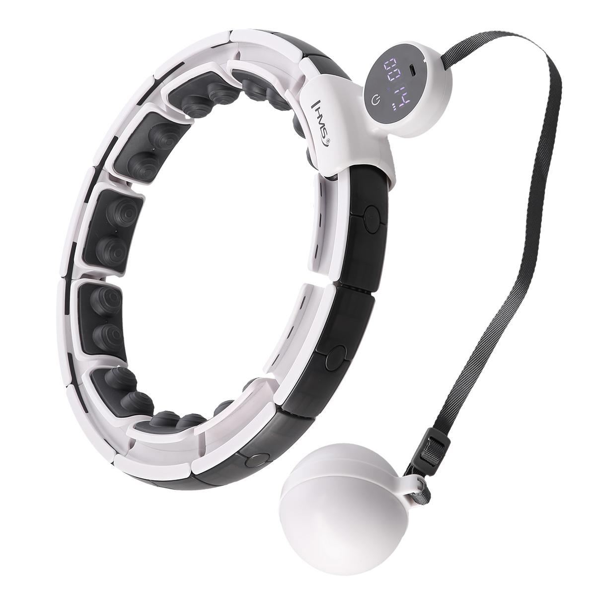Sada masážní hula hoop HMS HHM16 bílá se závažím, magnety a počítadlem a zeštíhlujícího pásu BR163 PLUS SIZE - Obrázek 6