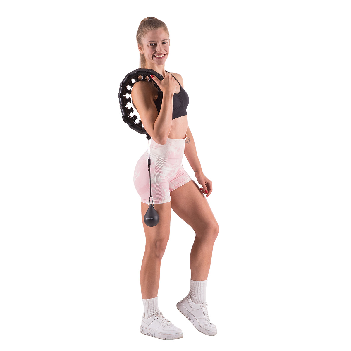 Masážní hula hoop HMS HHW01 se závažím černá - Obrázek 5