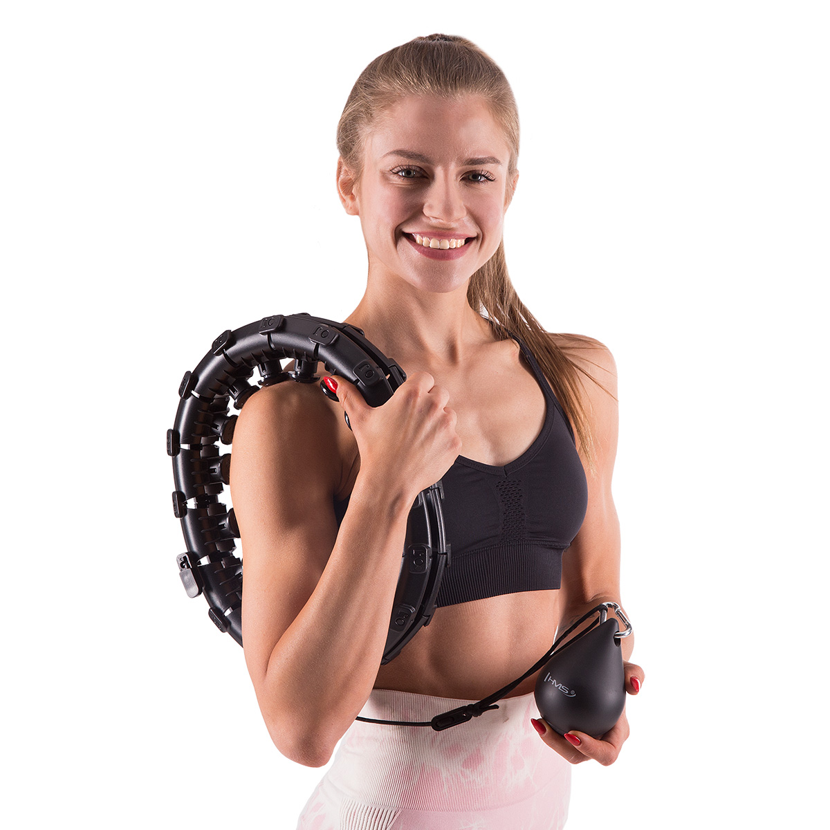 Masážní hula hoop HMS HHW01 se závažím černá - Obrázek 6