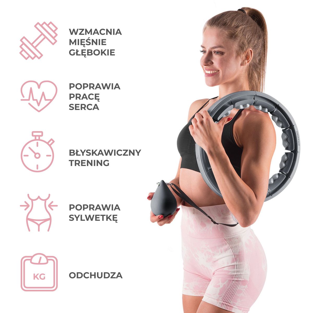 Masážní hula hoop HMS HHW06 se závažím a počítadlem černá - Obrázek 4