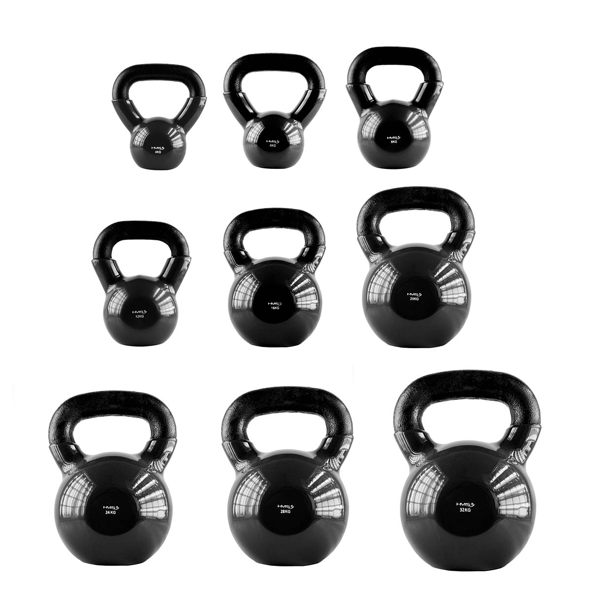 Kettlebell pokrytý vinylem HMS KNV06 6 kg, černý - Obrázek 4