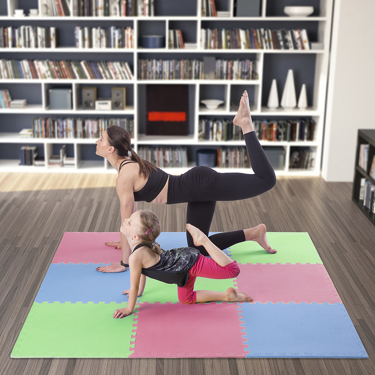 Ochranná puzzle podložka ONE Fitness MP10 zelená-modrá-červená - Obrázek 4