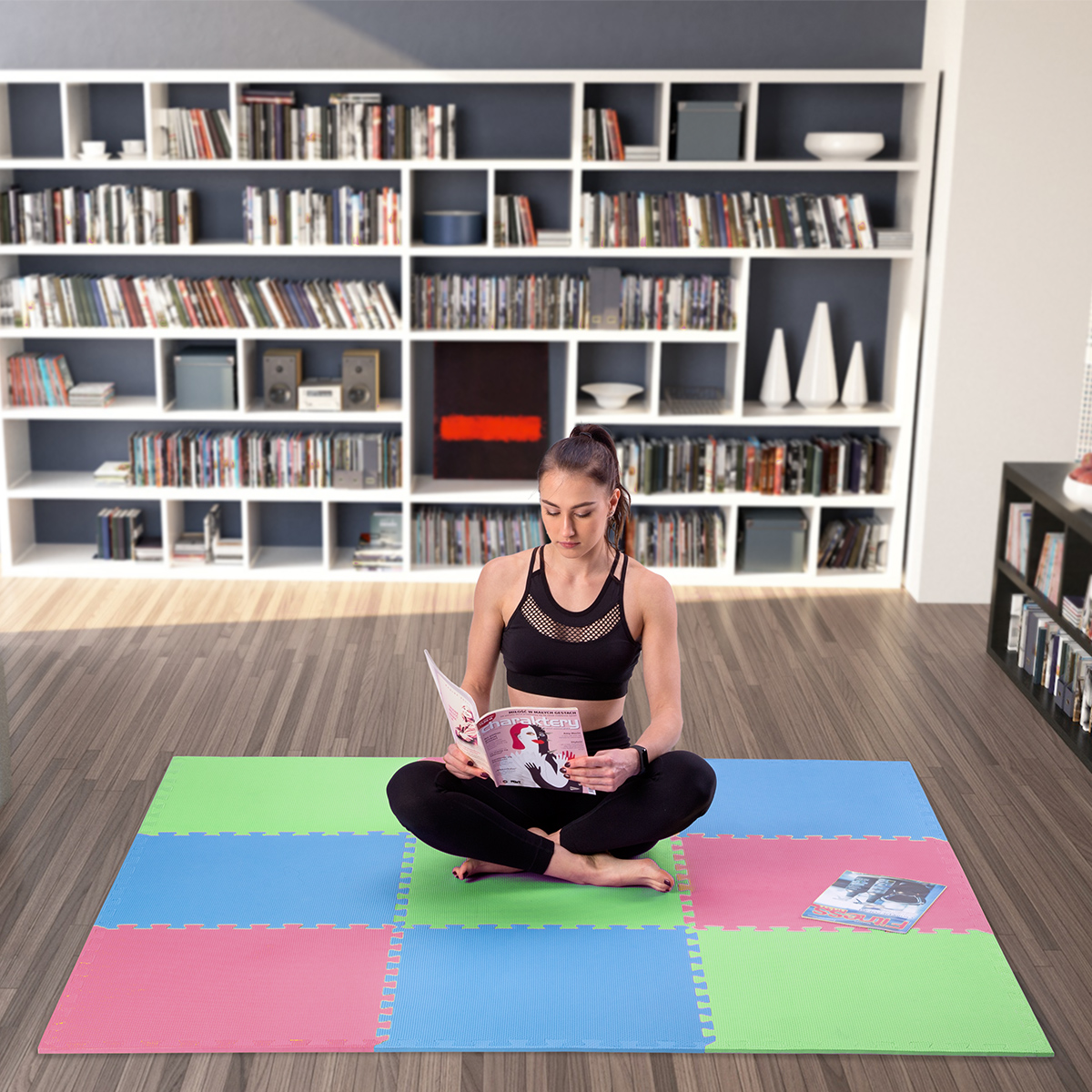 Ochranná puzzle podložka ONE Fitness MP10 zelená-modrá-červená - Obrázek 8