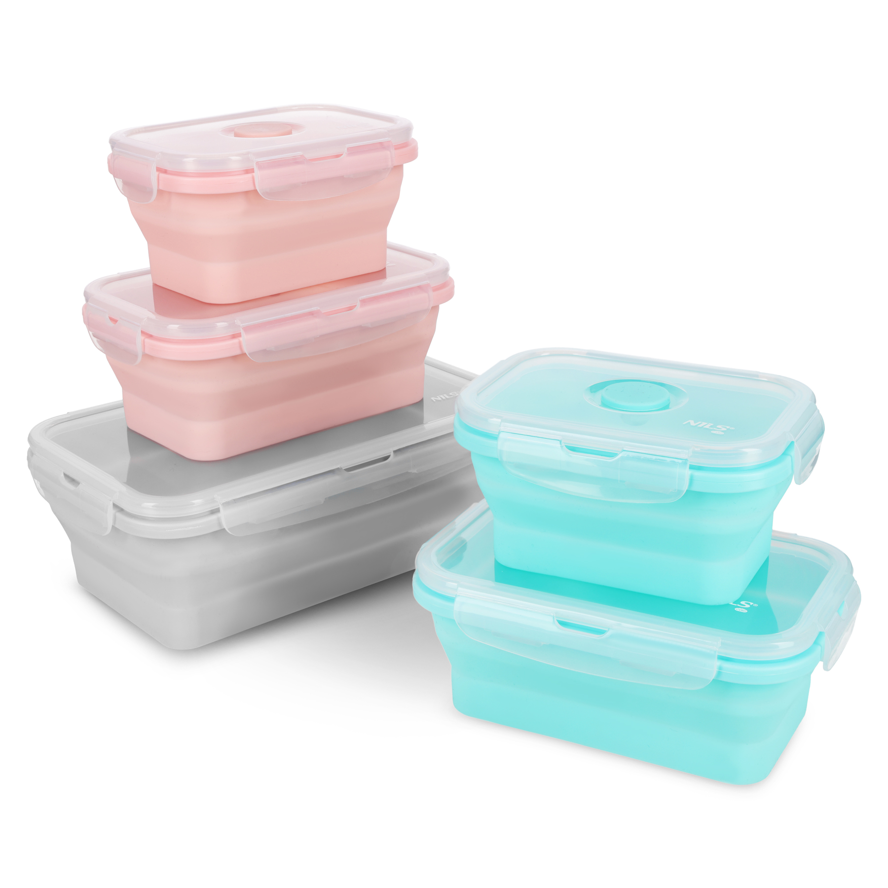 Skládací svačinový box NILS Camp NC4105 500ml růžový - Obrázek 4