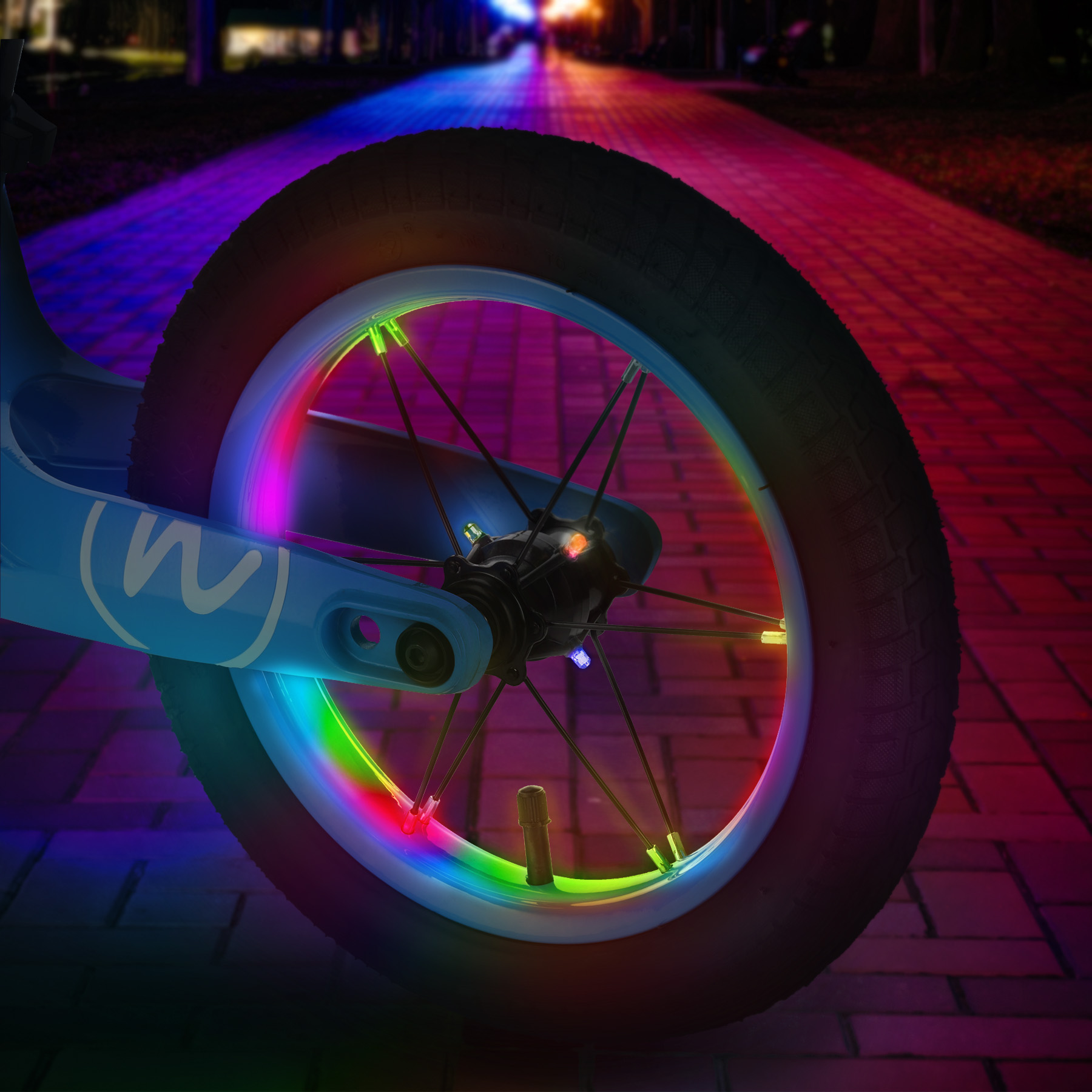 Dětské odrážedlo NILS Fun RB901 s 12" pumpovanými koly a LED modré - Obrázek 4