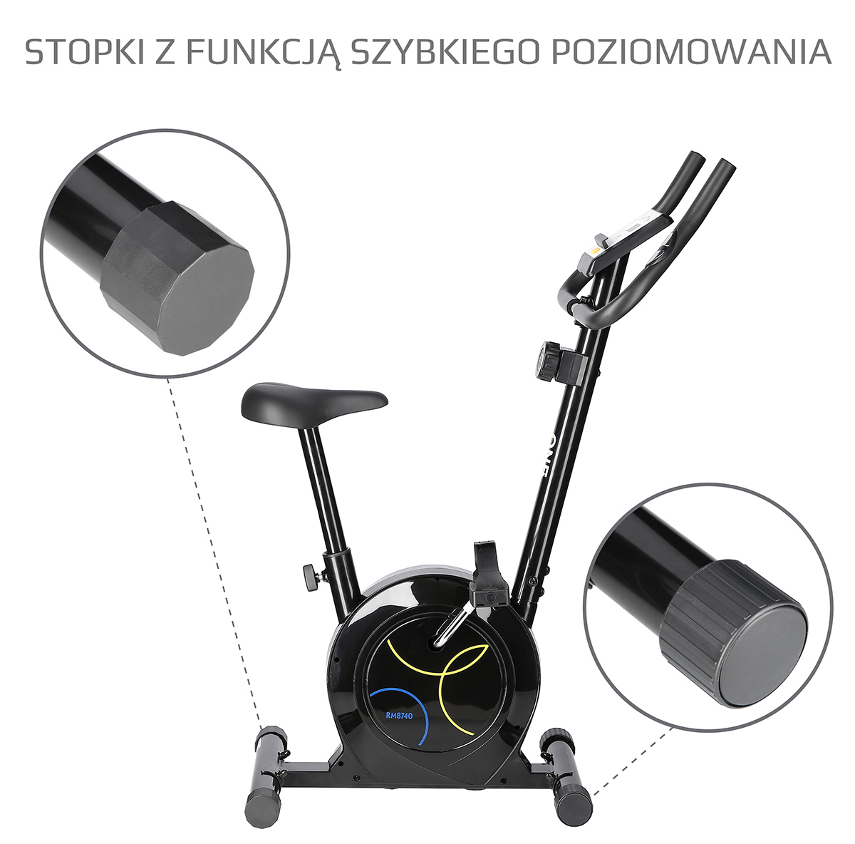 Magnetický rotoped ONE Fitness RM8740 černý - Obrázek 3