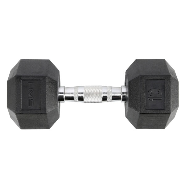 Černá hexagonální jednoručka HMS 10 kg - Obrázek 2