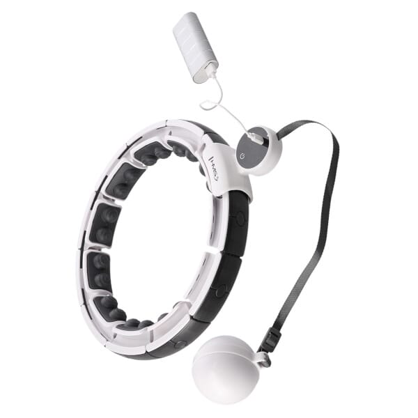 Sada masážní hula hoop HMS HHM16 bílá se závažím, magnety a počítadlem a zeštíhlujícího pásu BR163 PLUS SIZE - Obrázek 2