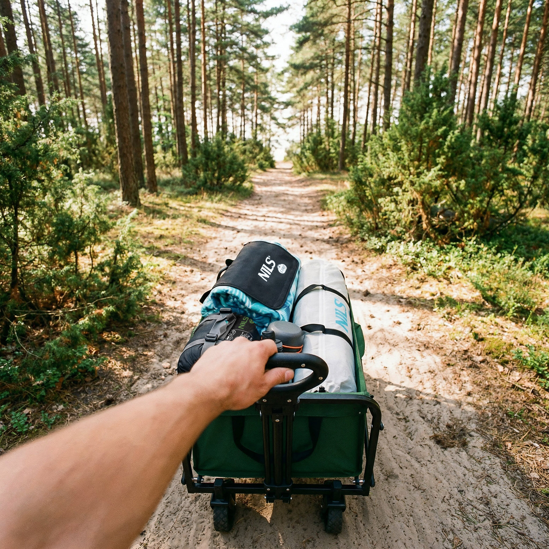 Skládací kempingový vozík NILS Camp NC4306 zelený - Obrázek 2